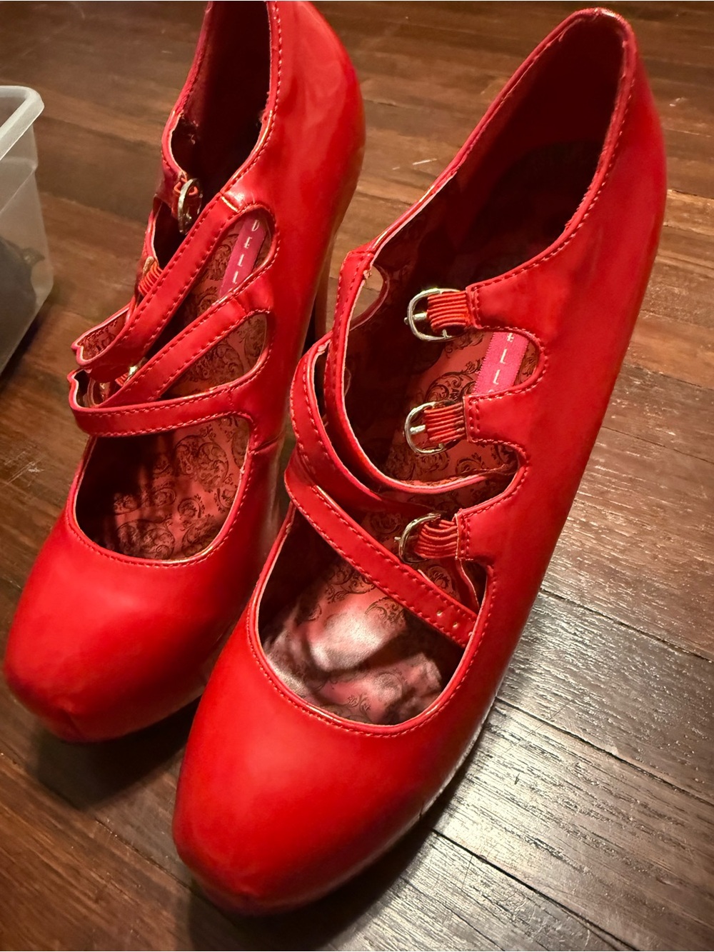 Women’s Red Mary Jane Heels - Stylish Strappy Pump